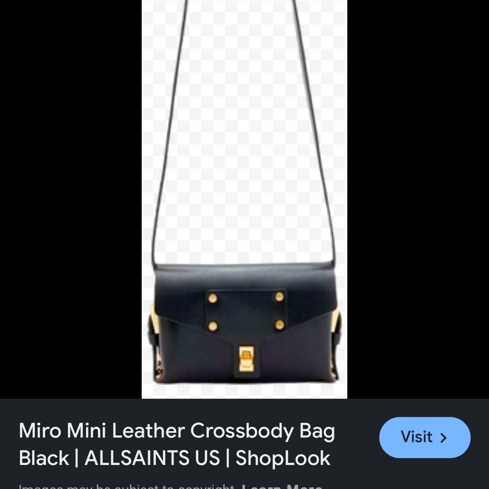 Brand New AllSaints Micro mini Across Body bag            Black Leather